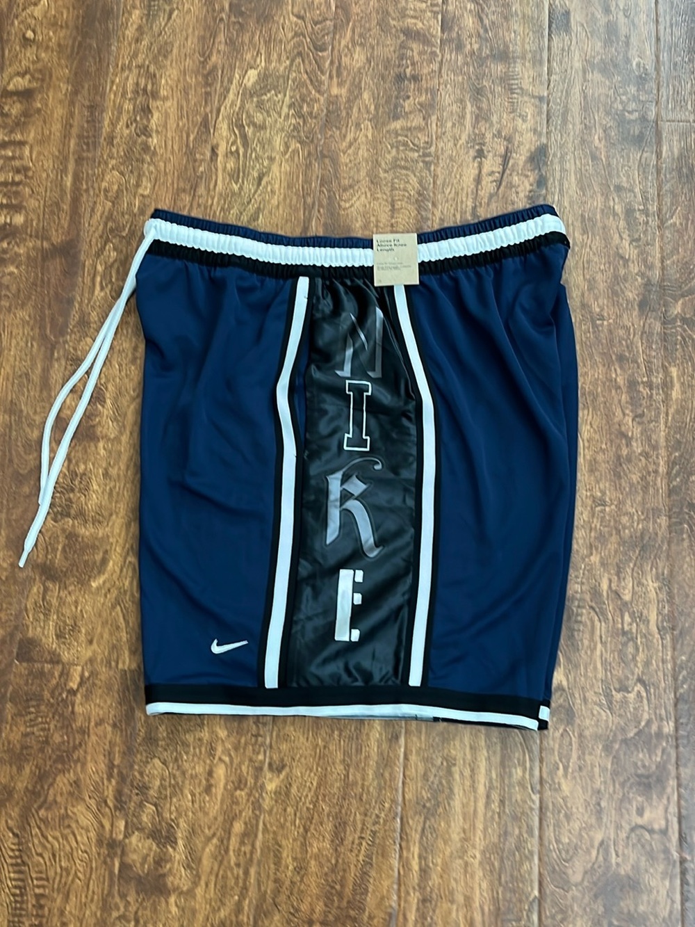 Nike Navy and Black Athletic Shorts with White Accents